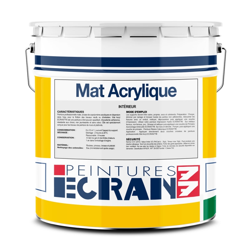 Peinture acrylique intérieure mate ou satinée