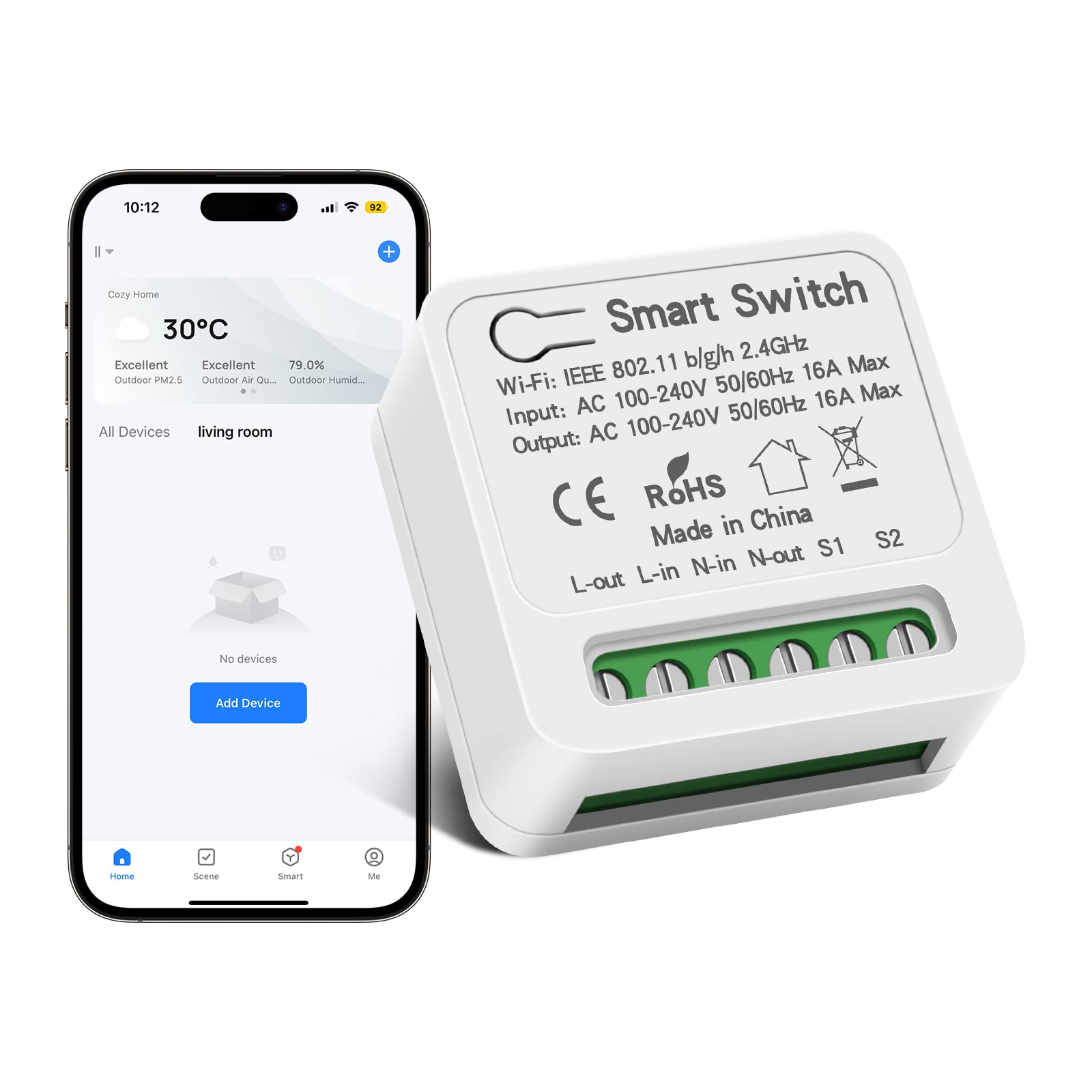Interrupteur connecté Wi-Fi 16 A
